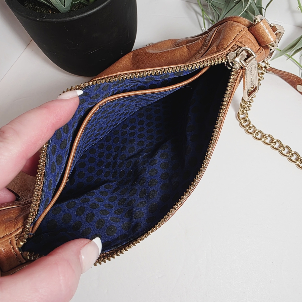 Rebecca Minkoff Leather Mini M.A.C. Crossbody Bag – Cognac Brown - Picture 10 of 14